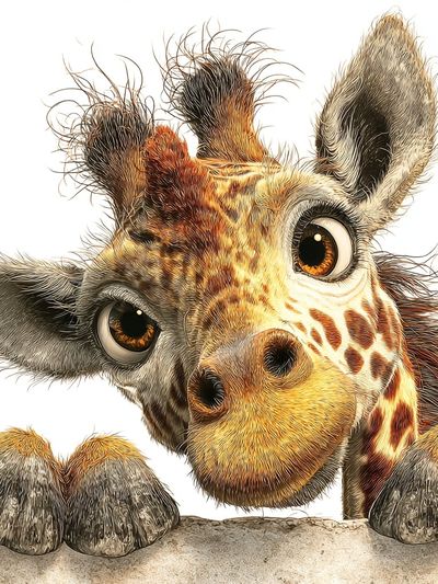 Playful Giraffe Illustration Poster. poster