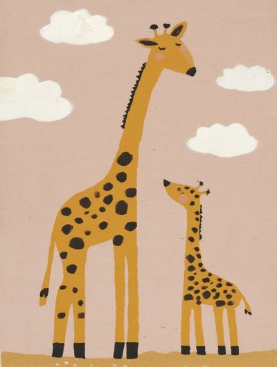 Cute Giraffes Illustration Poster. poster print