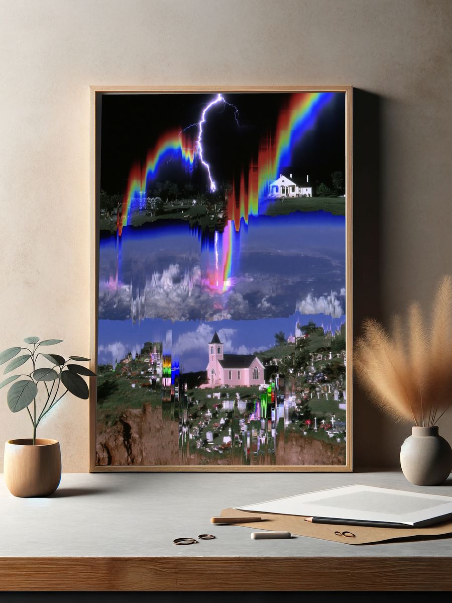 Glitch Lightning Cemetery Poster. — room view 2