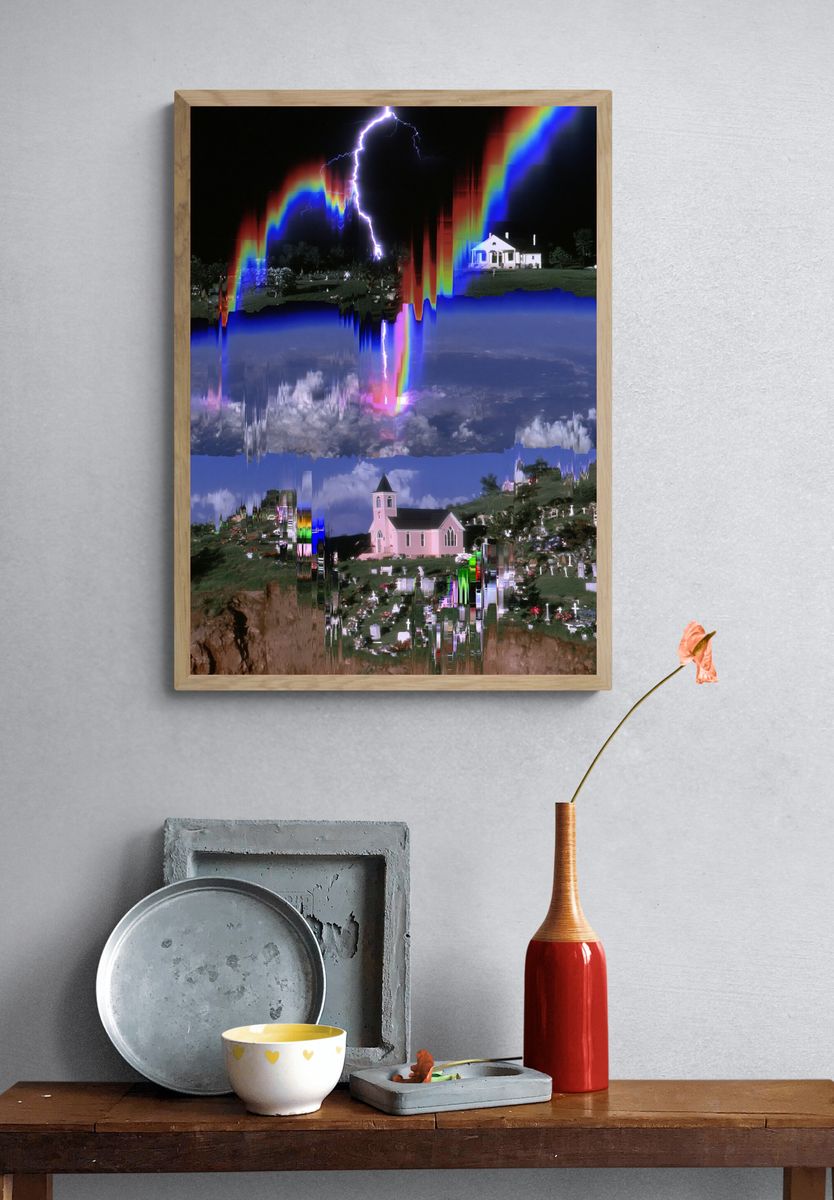Glitch Lightning Cemetery Poster. — room view 3