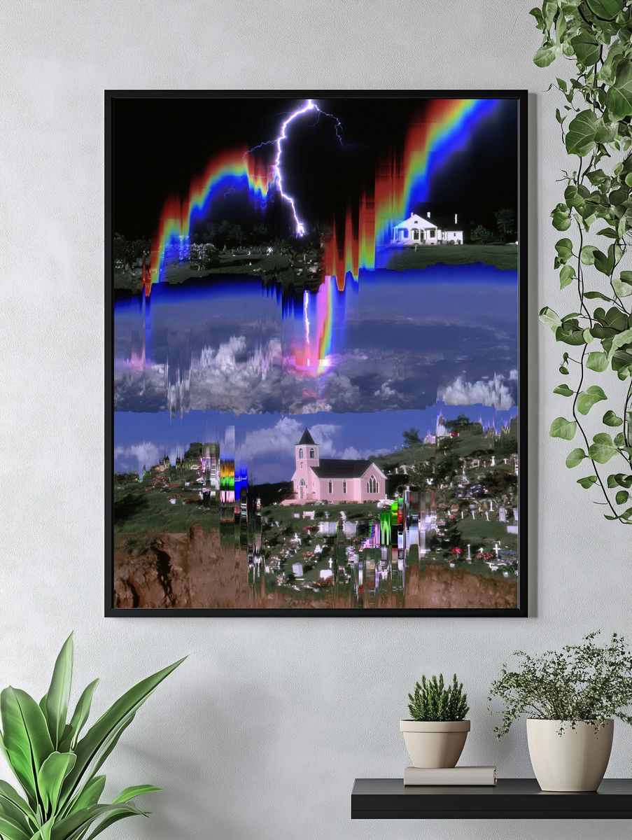 Glitch Lightning Cemetery Poster. — room view 4