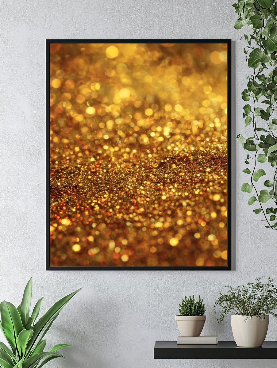 Golden Glitter Abstract Poster. — room view 4