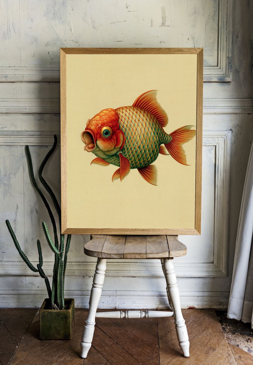 Goldfish Illustration Poster. room preview