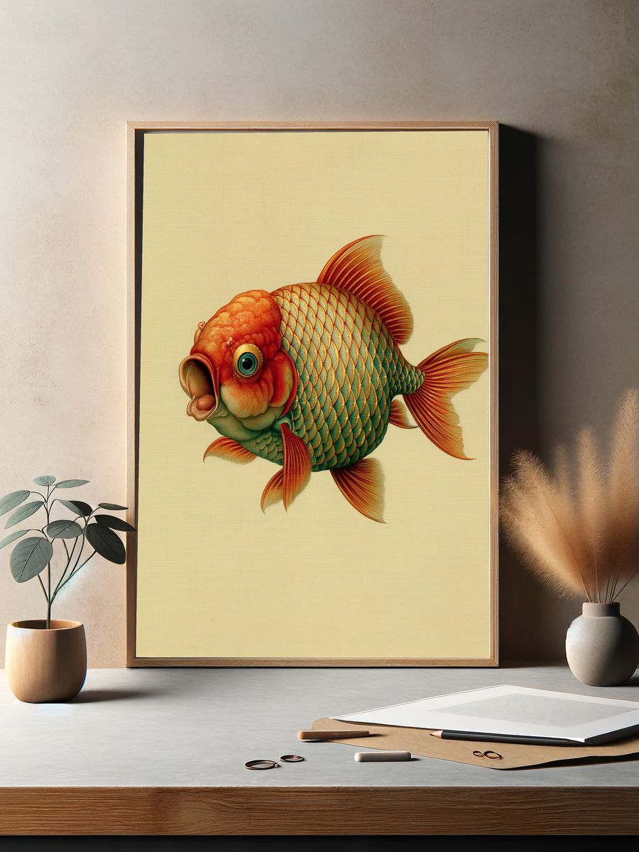 Goldfish Illustration Poster. — room view 2