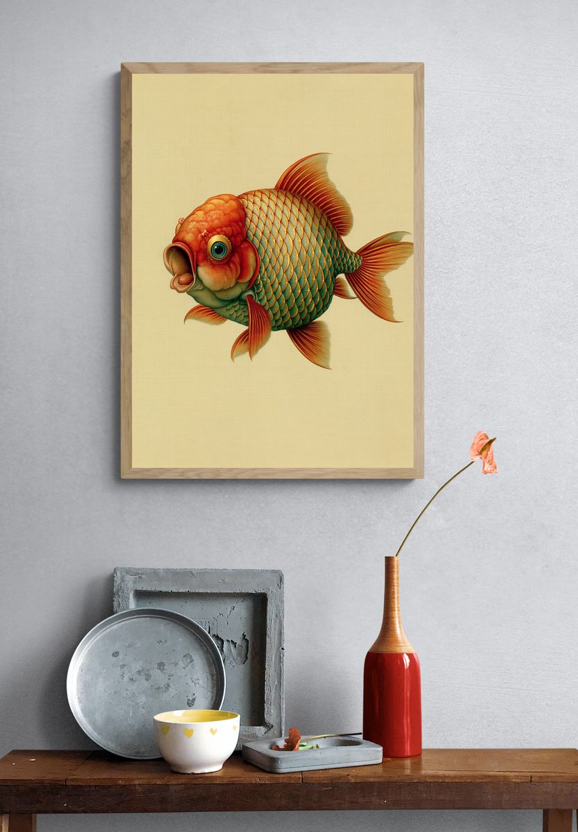 Goldfish Illustration Poster. — room view 3