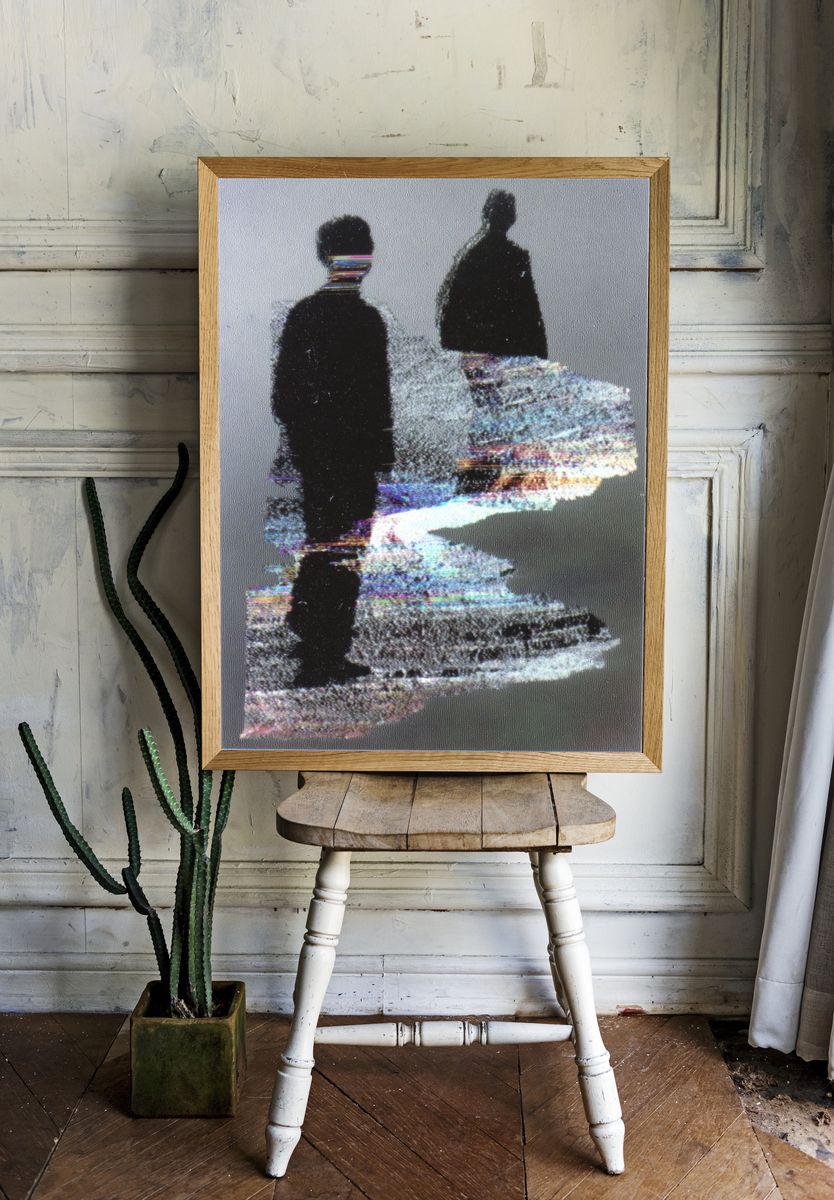 Glitch Figures Abstract Poster. — room view 1