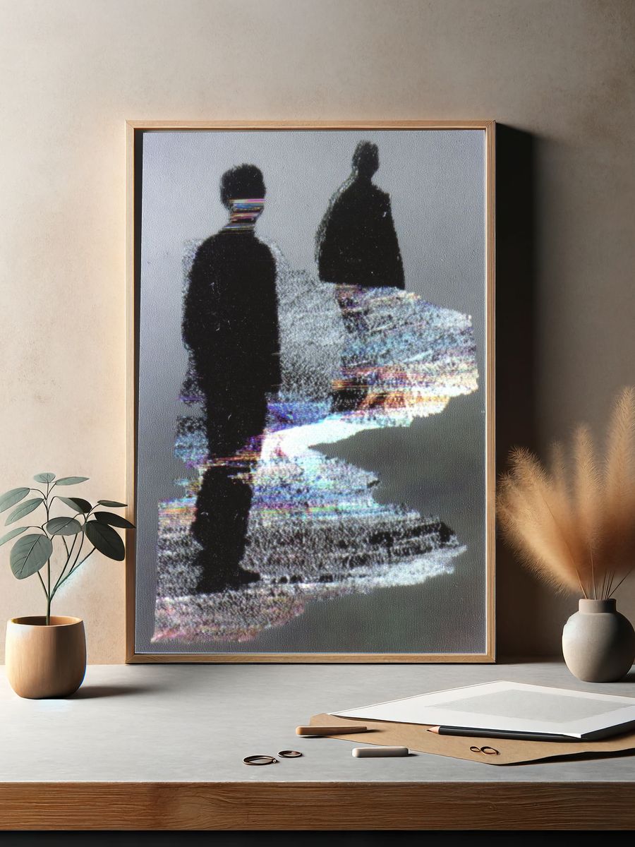 Glitch Figures Abstract Poster. — room view 2