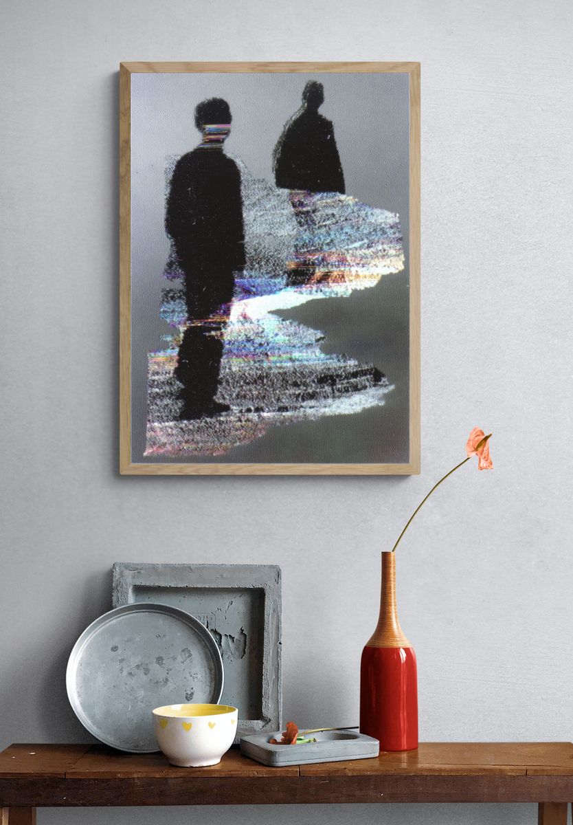 Glitch Figures Abstract Poster. — room view 3