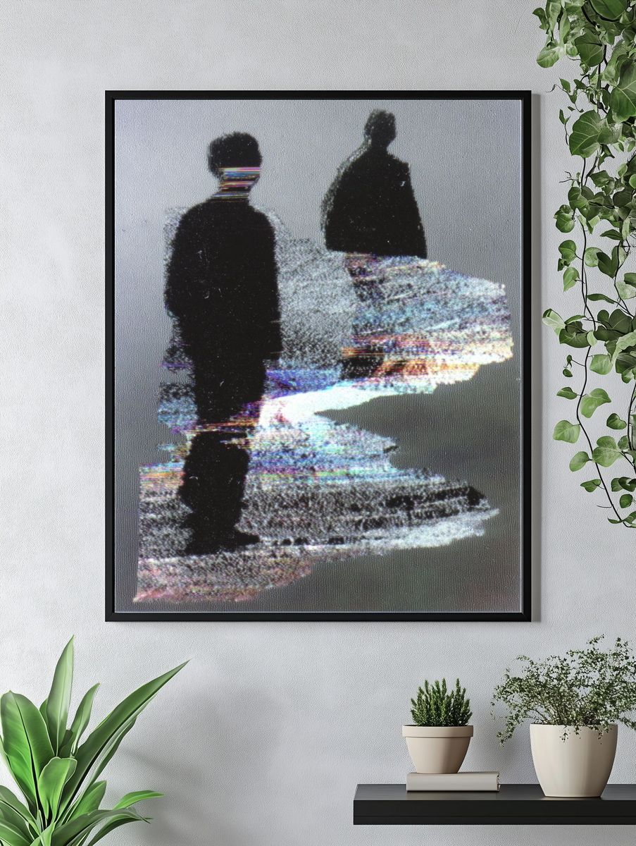 Glitch Figures Abstract Poster. — room view 4