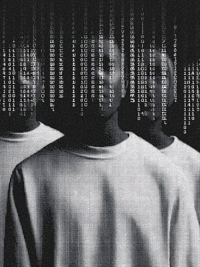 Glitch Binary Portrait Poster. poster