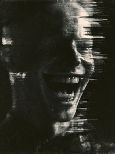 Glitching Laugh Portrait Print.