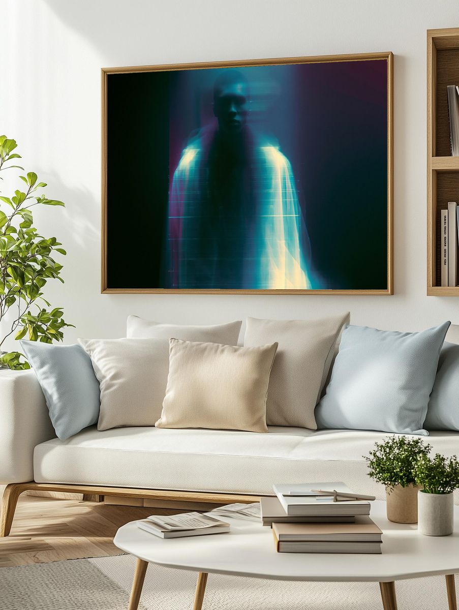 Glitch Portrait Photography Poster. — room view 2