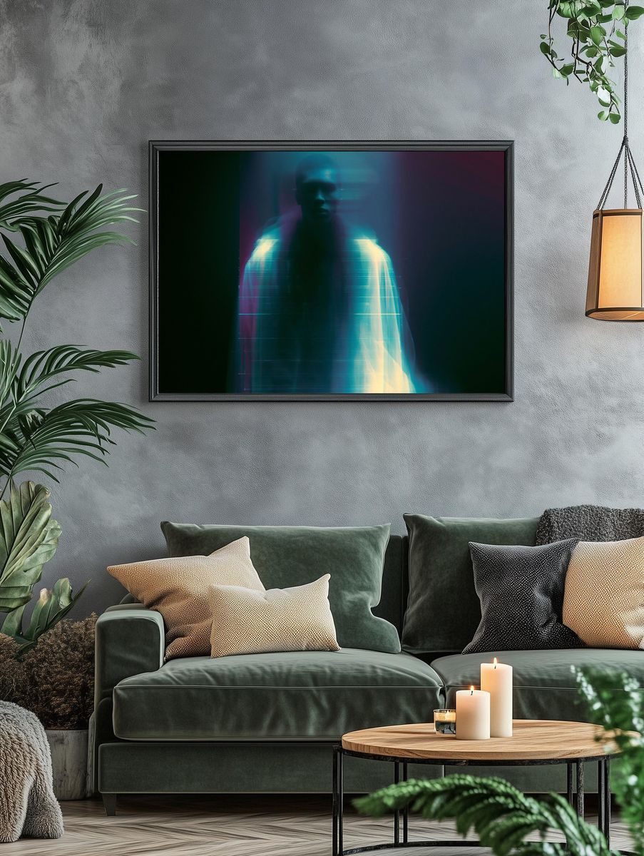 Glitch Portrait Photography Poster. — room view 4