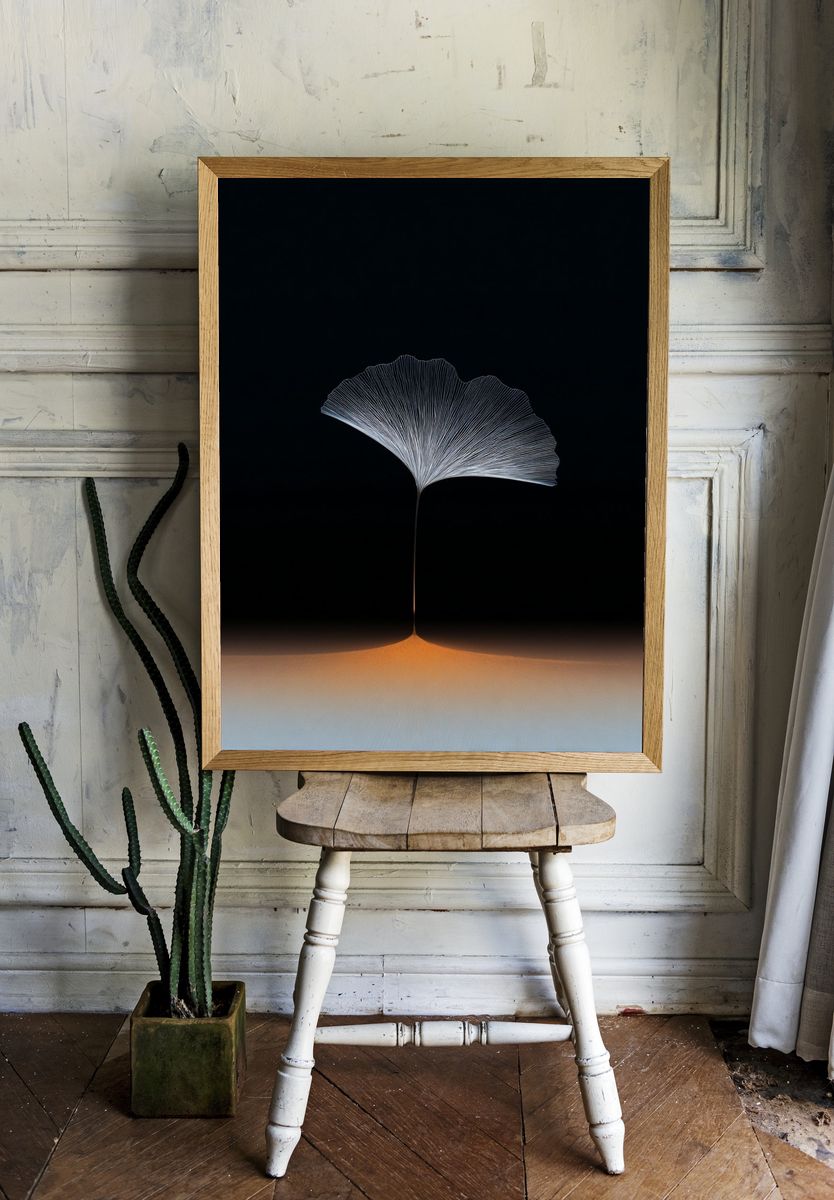 Ginkgo Leaf — Minimalist Print room preview