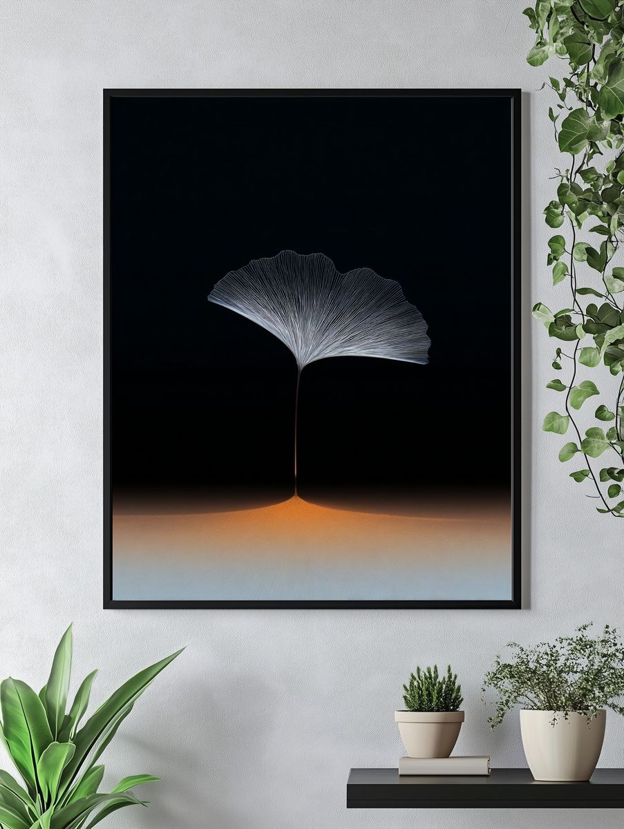 Ginkgo Leaf — Minimalist Print. — room view 4