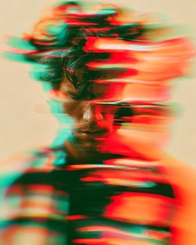 Glitch Portrait Photography Poster.