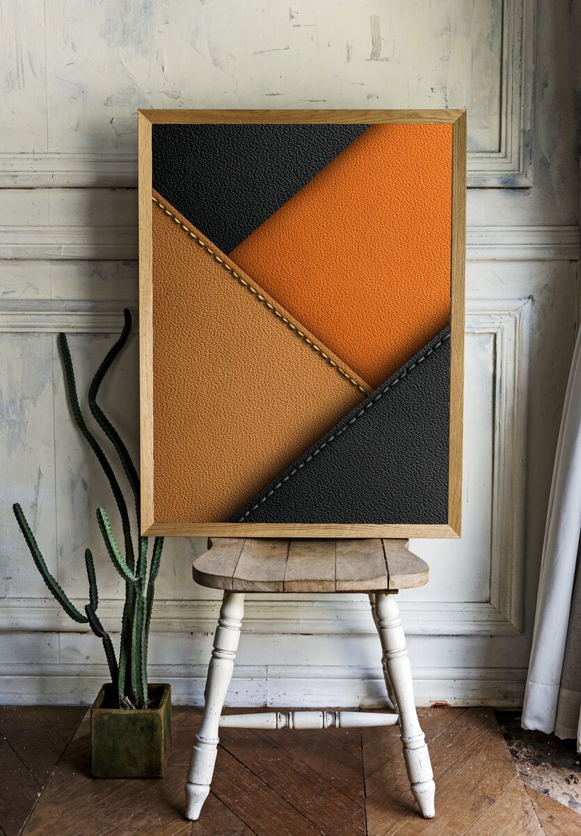 Geometric Leather Textures Poster. — room view 1