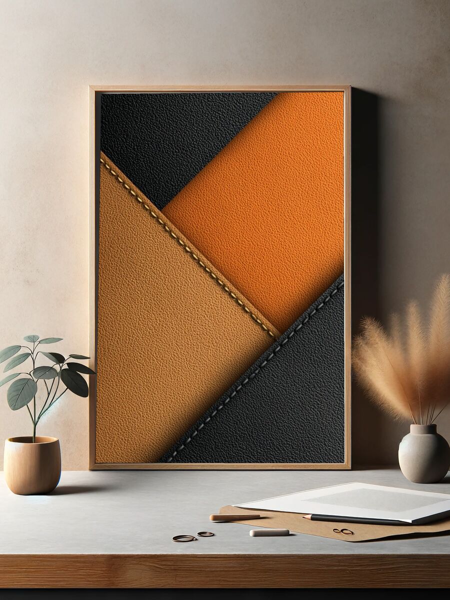 Geometric Leather Textures Poster. — room view 2