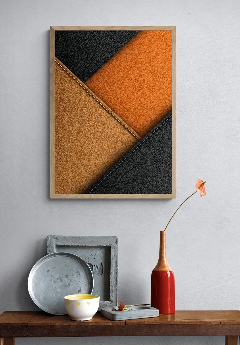 Geometric Leather Textures Poster. — room view 3