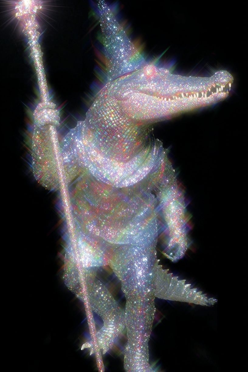 Glittering Alligator Wizard Poster. poster detail