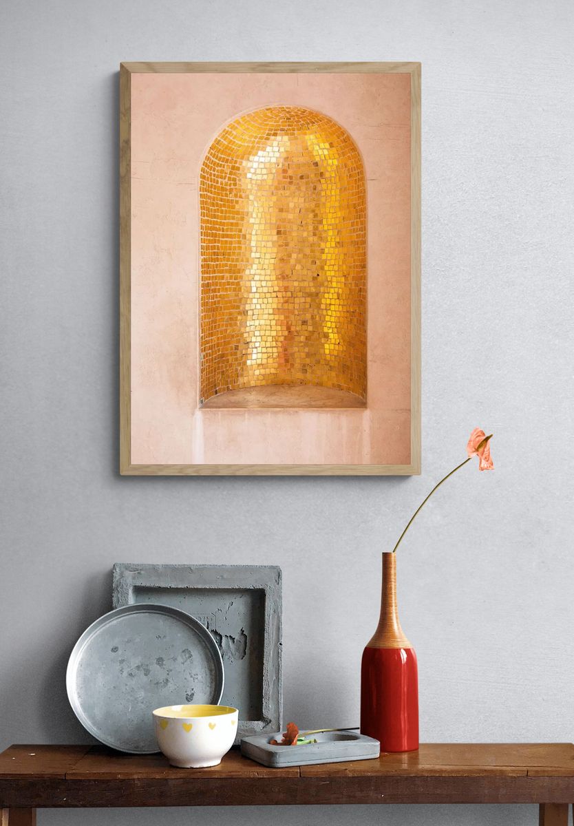 Golden Mosaic Arch — Fine Art Print. — room view 3