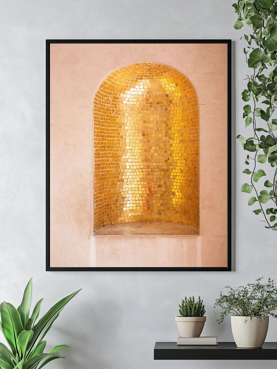 Golden Mosaic Arch — Fine Art Print. — room view 4