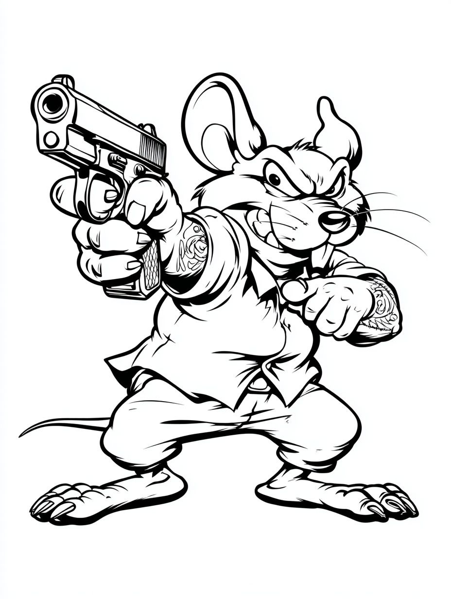 Gangster Mouse — Illustration Print. poster — illustration art