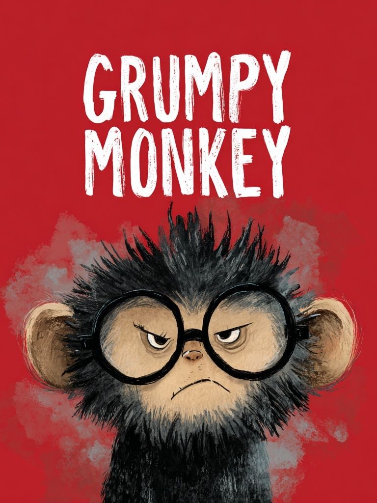 Grumpy Monkey — Illustration Print. poster — illustration art