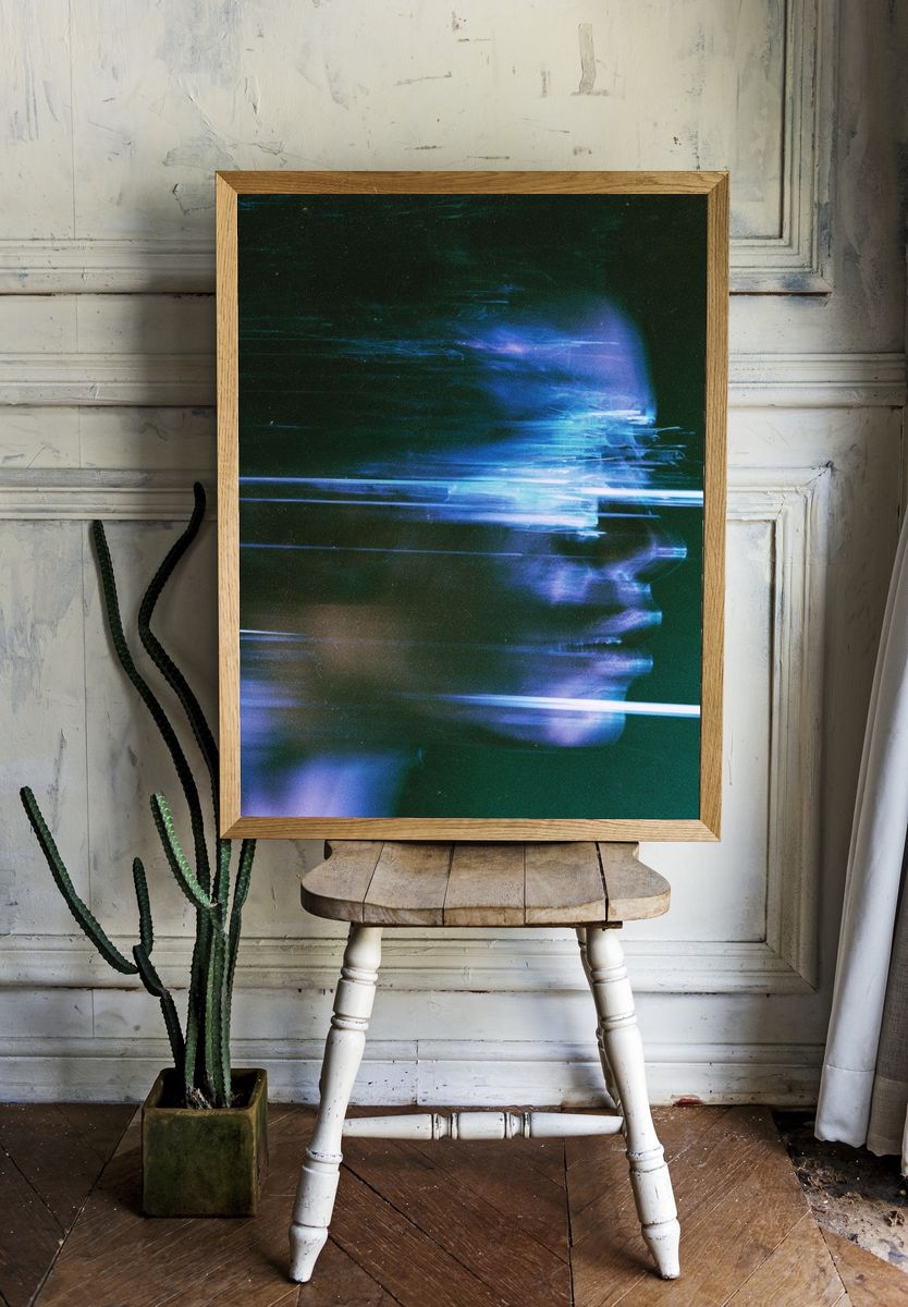 Glowing Motion Portrait Print. room preview