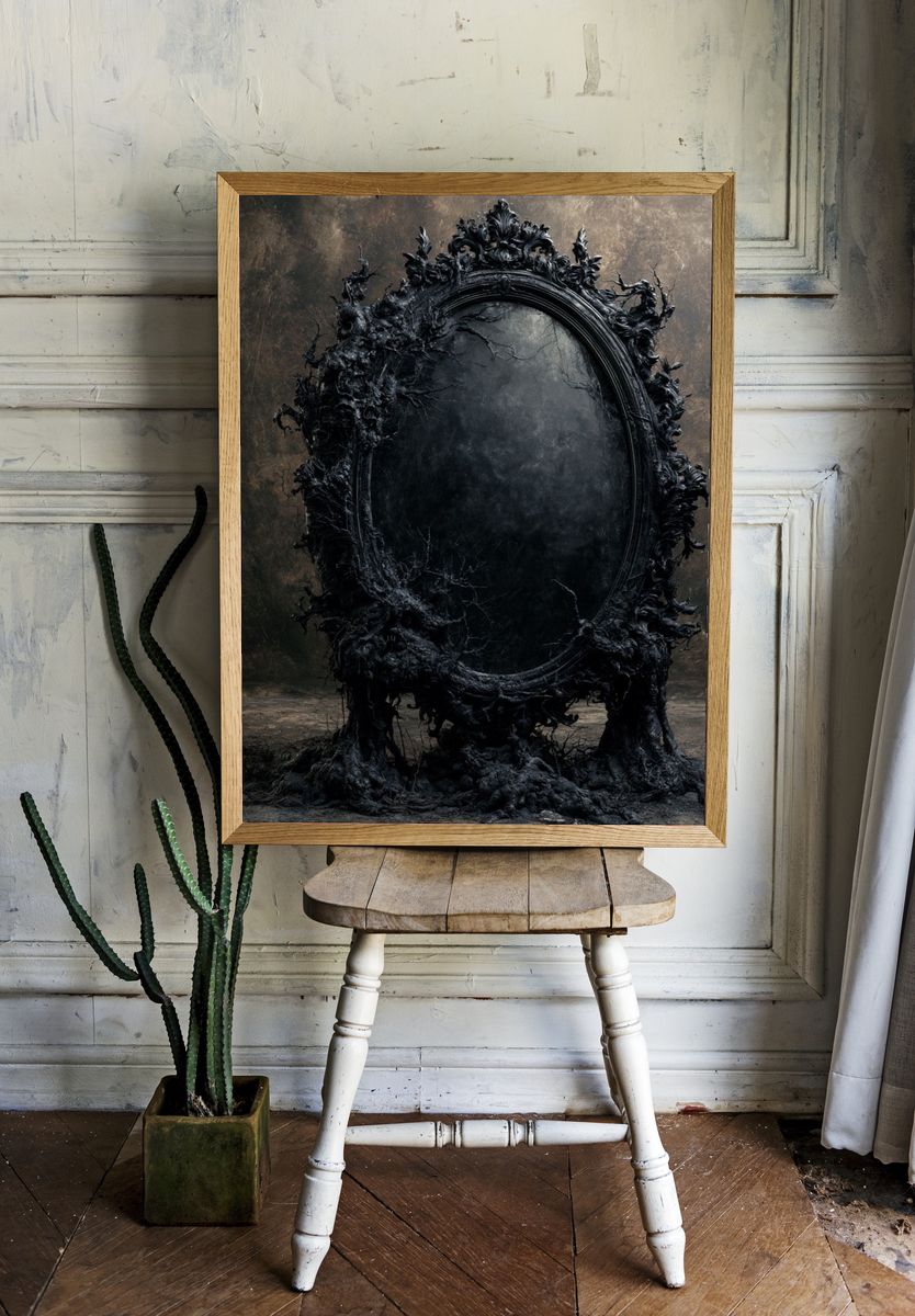 Gothic Mirror Surrealism Poster. — room view 1