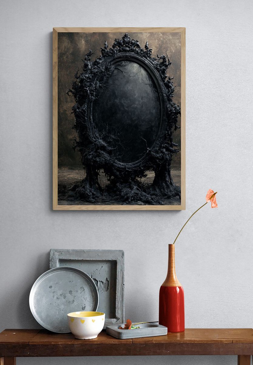 Gothic Mirror Surrealism Poster. — room view 3