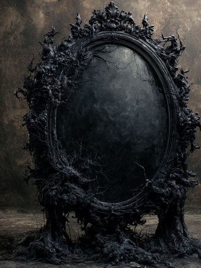 Gothic Mirror Surrealism Poster.