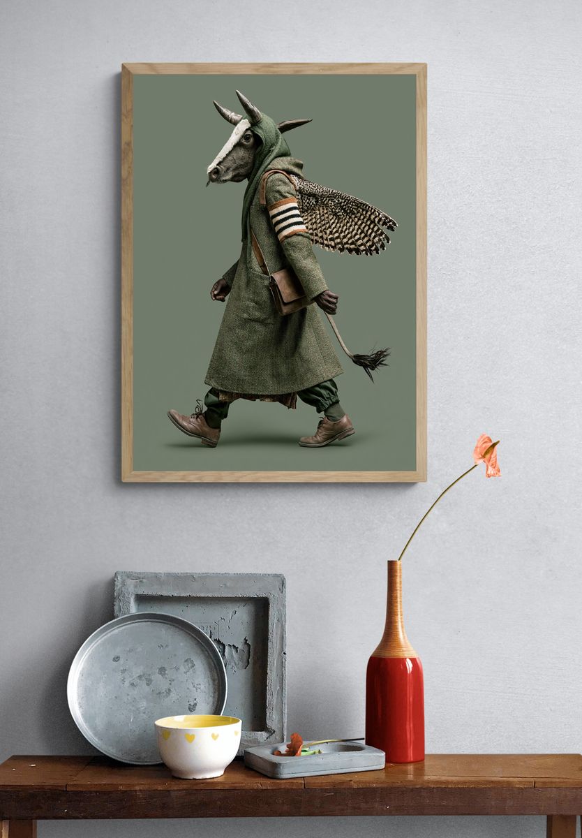 Goat in Costume Photography Poster. — room view 3