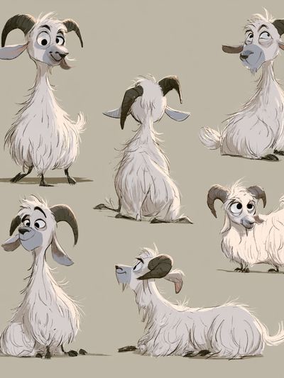 Whimsical Goat Character Poster.