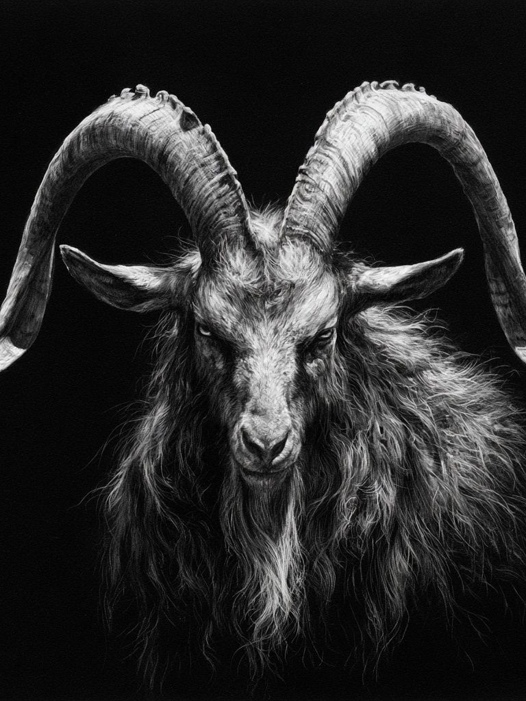 Black Goat Portrait Photography Poster. poster detail