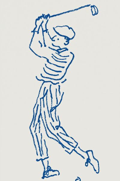 Golfer Swing Line Art Poster. poster print