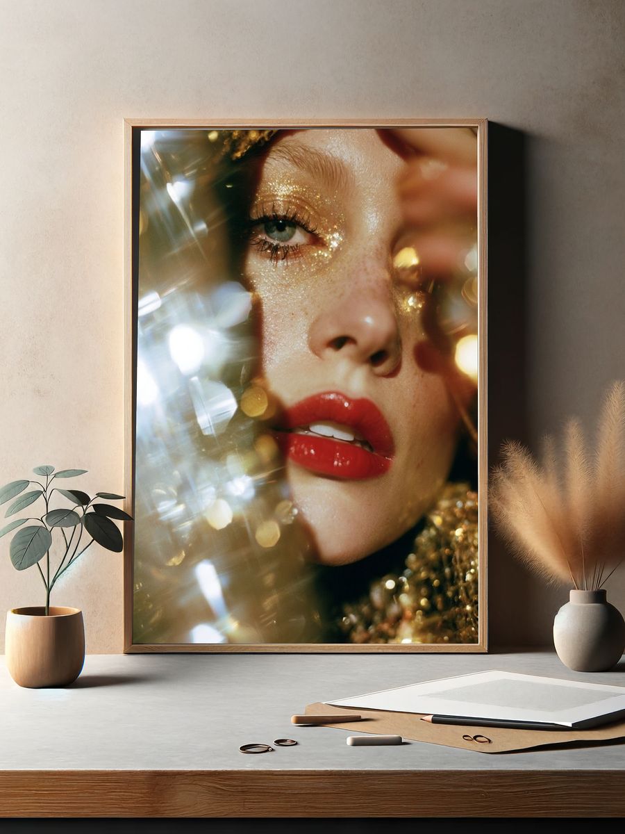 Glamorous Gold Portrait Poster. — room view 2