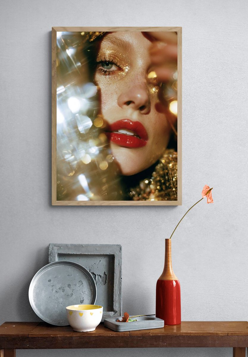 Glamorous Gold Portrait Poster. — room view 3