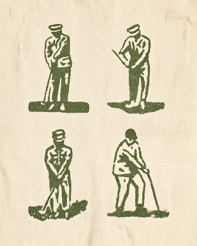 Vintage Golf Swing Techniques Poster