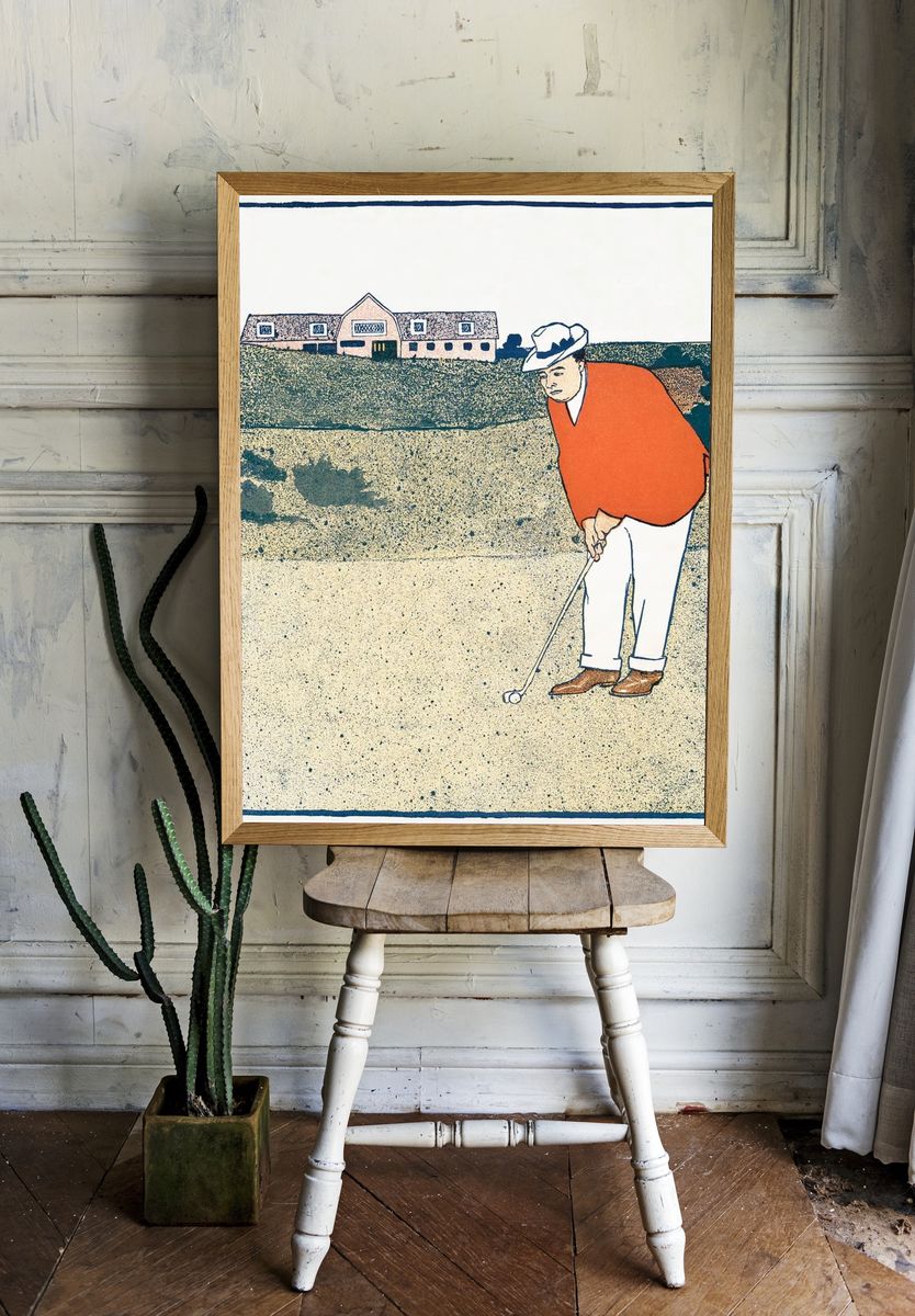 Golfer in Action — Vintage Print room preview