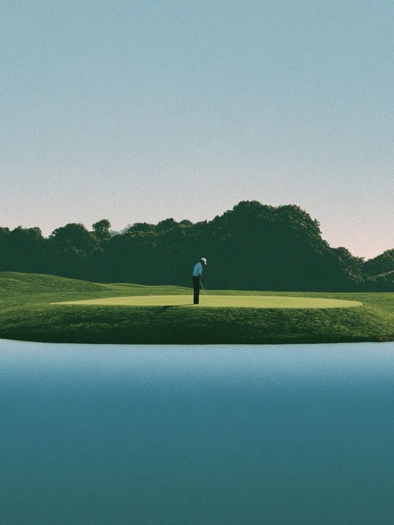 Golf Green Landscape Poster. poster detail