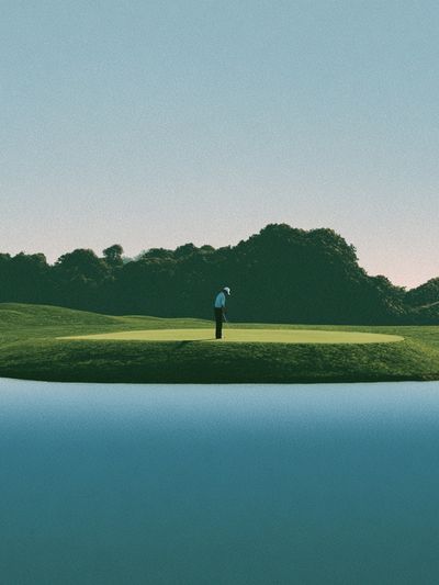 Golf Green Landscape Poster. poster