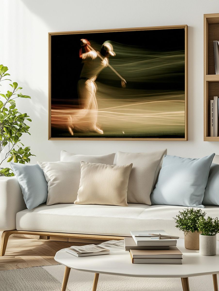 Golf Swing Motion Photography Poster. — room view 2