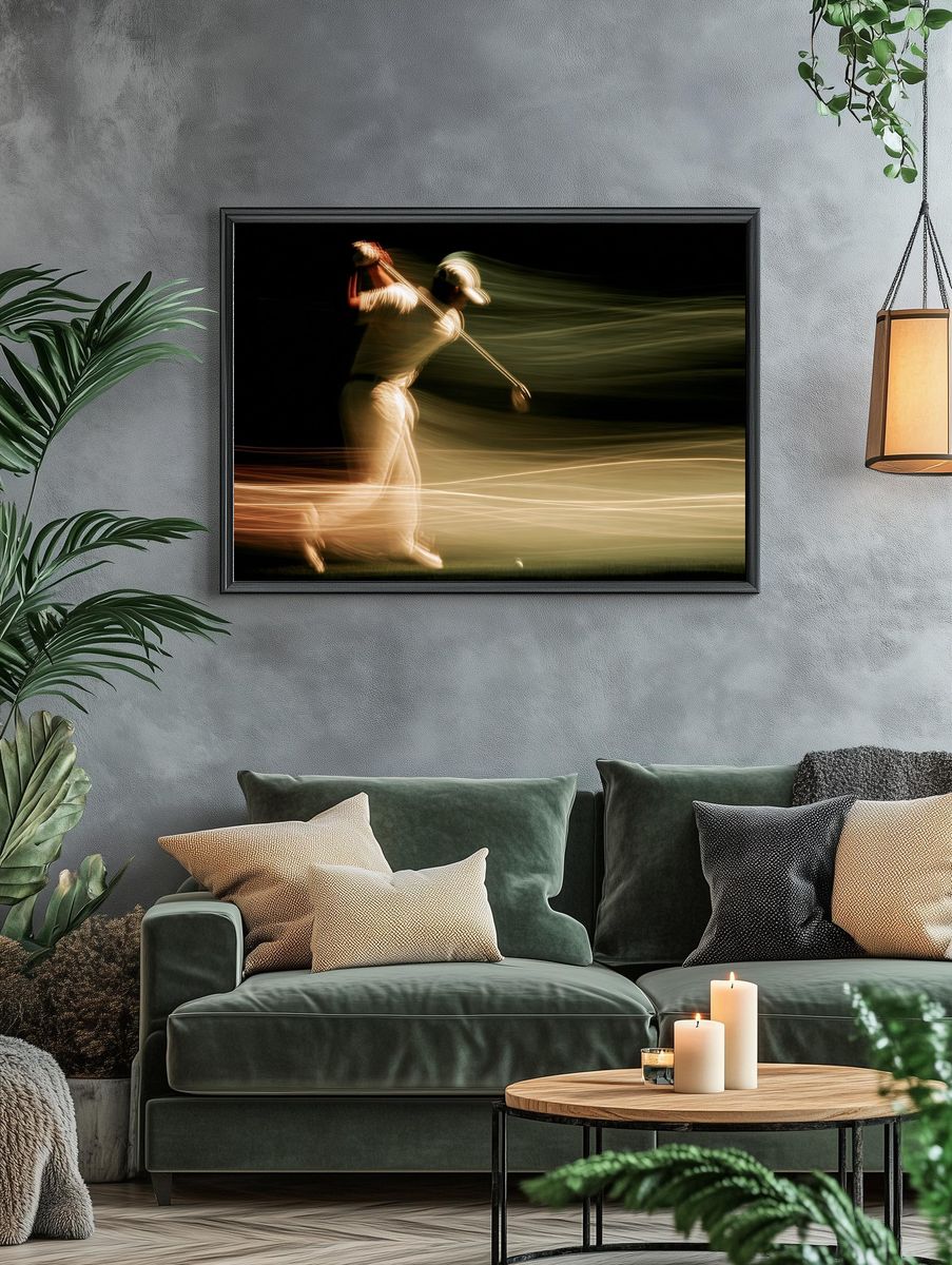Golf Swing Motion Photography Poster. — room view 4