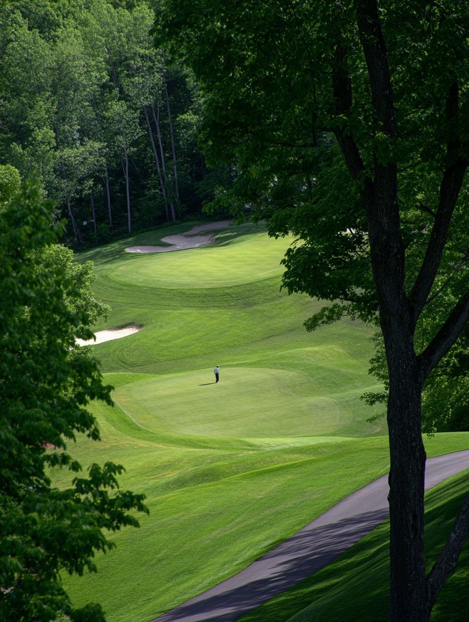 Green Golf Course Landscape Poster. poster detail