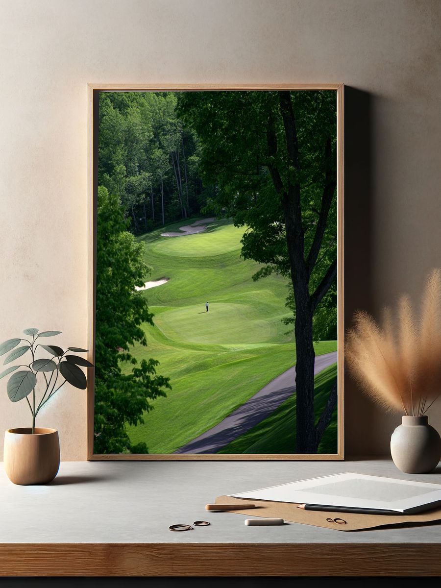 Green Golf Course Landscape Poster. — room view 2