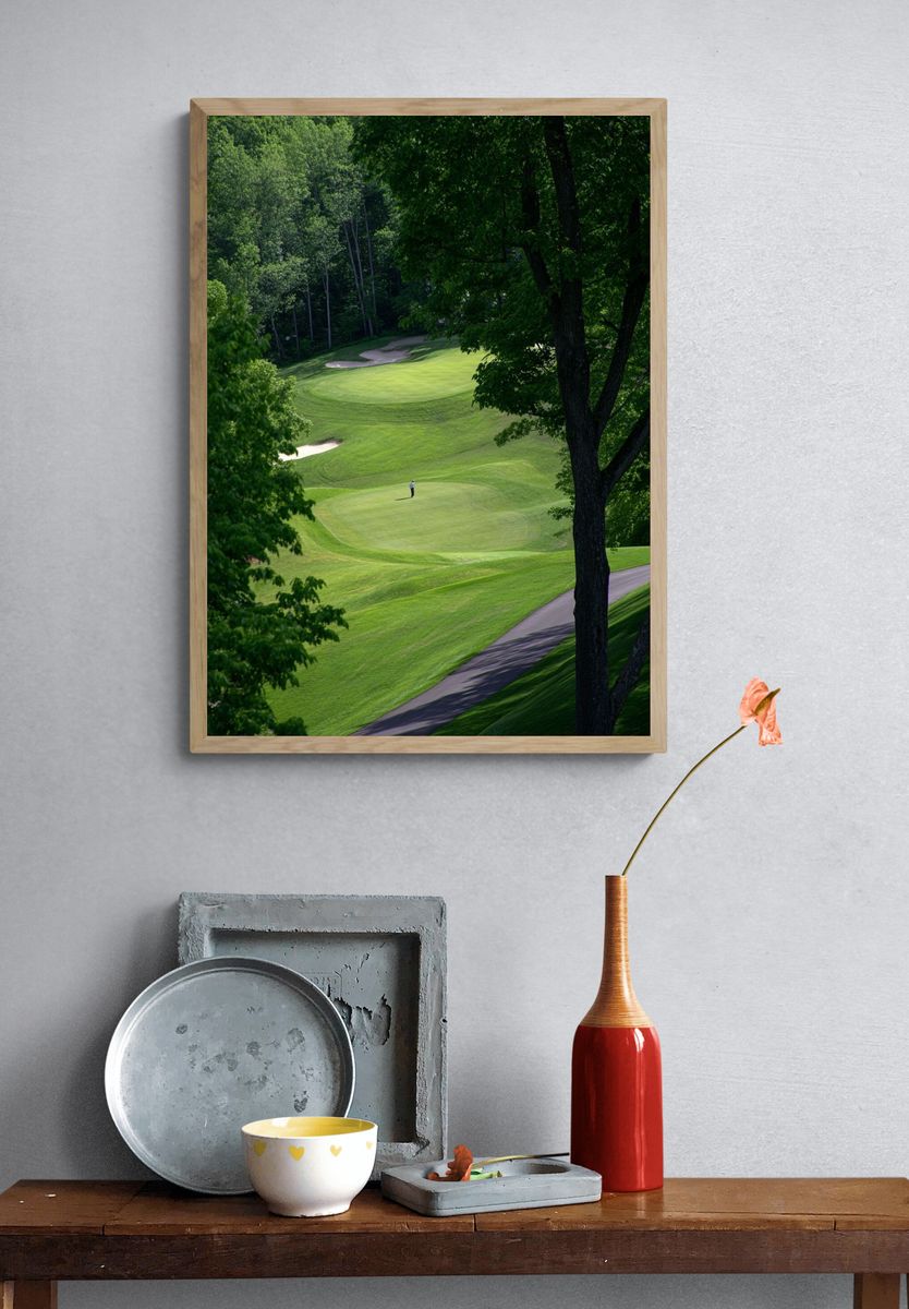 Green Golf Course Landscape Poster. — room view 3