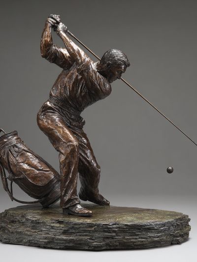 Golf Swing Bronze Sculpture Print.