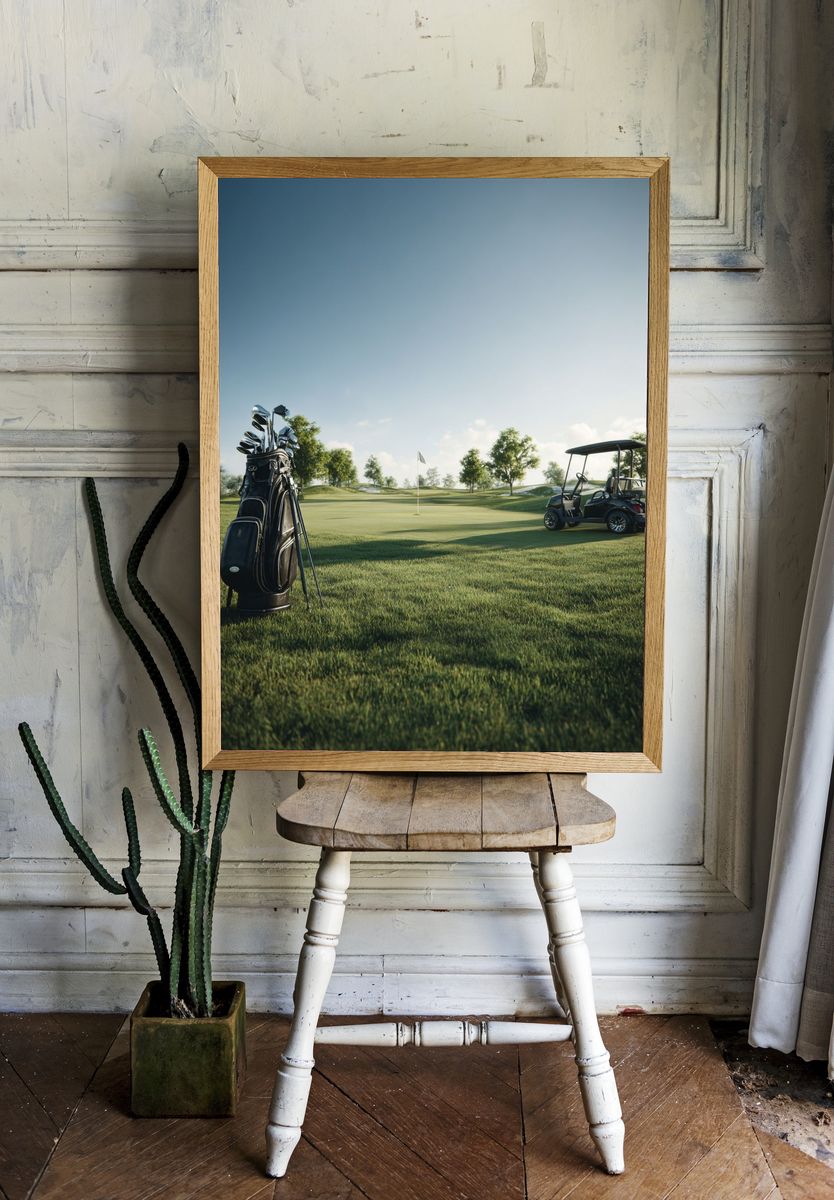 Golf Course Landscape Photography Poster. — room view 1