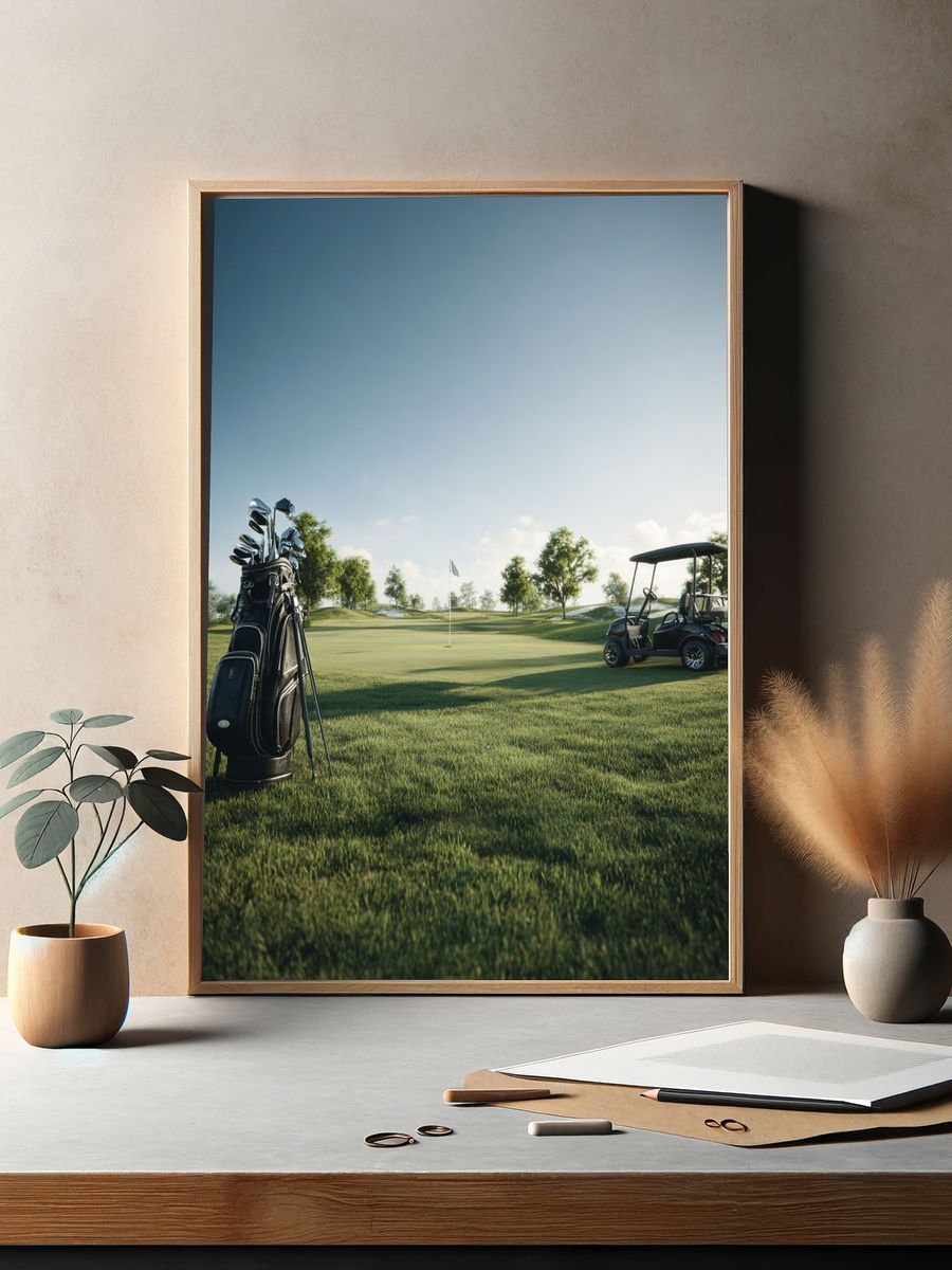 Golf Course Landscape Photography Poster. — room view 2